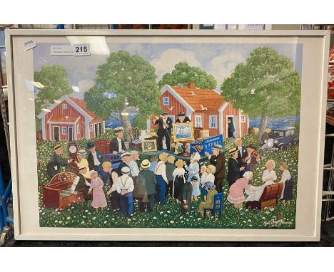LITHOGRAPH ''UNTITLED'' AUCTION SCENE BY BERT HAGE HAVERO