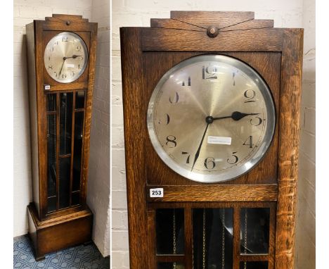 OAK GRANDFATHER CLOCK - GLAZED FRONT