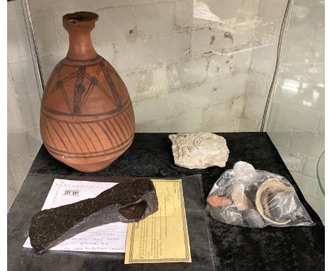 VIKING AXE HEAD CIRCA 8TH CENTURY WITH PAPERWORK &amp; OTHER RELICS