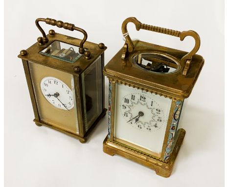 BRASS CARRIAGE CLOCK &amp; 1 OTHER