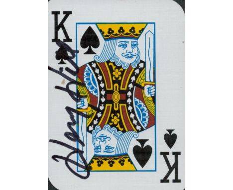 Harry Hill signed King of Spades 4x3 inch approx playing card. Good condition. All autographs come with a Certificate of Auth