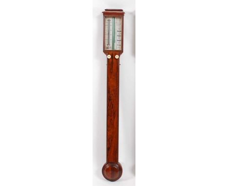 Mrs Janet Taylor, 104 The Minories, London - a Victorian rosewood stick barometer, having signed ivory scale and neighbouring