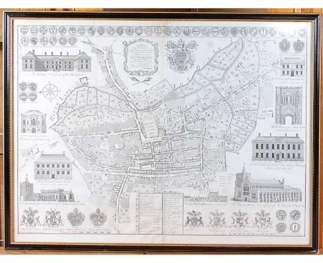 Thomas Warren - 18th century survey map of the Borough of St Edmundsbury in the County of Suffolk, having town plan of Bury S