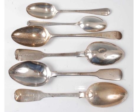 A George III silver tablespoon, in the Fiddle pattern, maker Paul Storr, London 1815; a later example by William Eaton, Londo