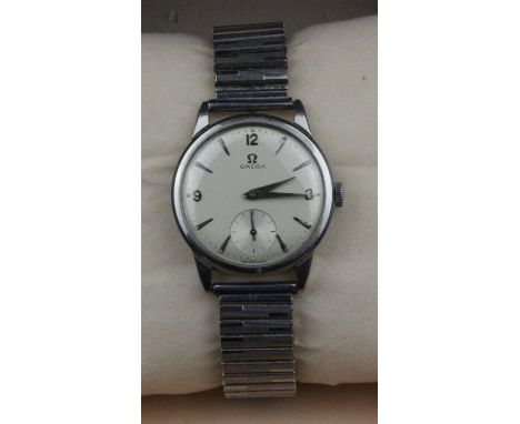 Vintage Omega Dennison Stainless Steel Case 267 Calibre Wristwatch c1958. A gentleman's stainless steel manual wind wristwatc