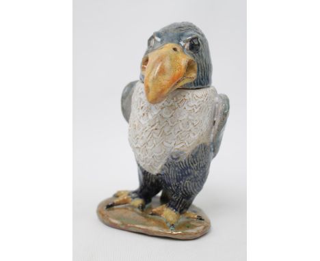 In the Style of Martin Brothers grotesquely modelled Wally Bird a Studio Pottery Bird impressed K F to base. 17cm in Height 