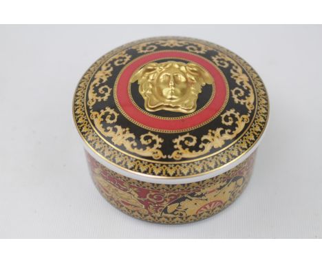 A ROSENTHAL VERSACE MEDUSA Lidded trinket pot. 11cm in Width 