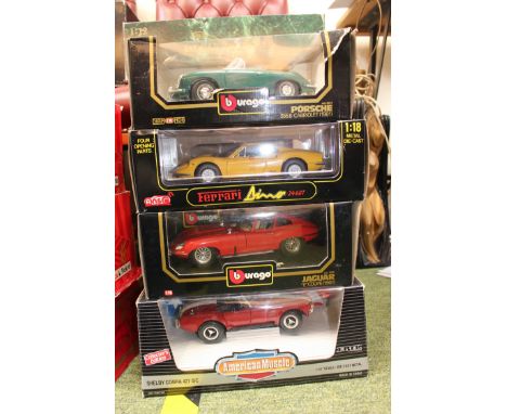 Bburago models to include a 1961 Porsche 356B Cabriolet, Ferrari Dino 246GT, 1961 Jaguar E-type Coupe &amp; a Ertl American M