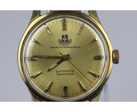 Watches of Switzerland Automatic Compressor Seafarer. Gold plated case "Plaque G20". Rear cover stamped "Compressor Brevet + 