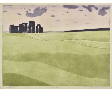 * Brunsdon (John, 1933-2014). Stonehenge, colour etching w ith aquatint, signed, titled, and numbered 'Artist Proof 1/10' in 