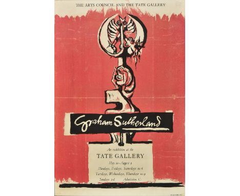 * Sutherland (Graham, Vivian 1903-1980). An exhibition at the Tate Gallery, 1953, colour lithograph, printed by Day Glo Licen