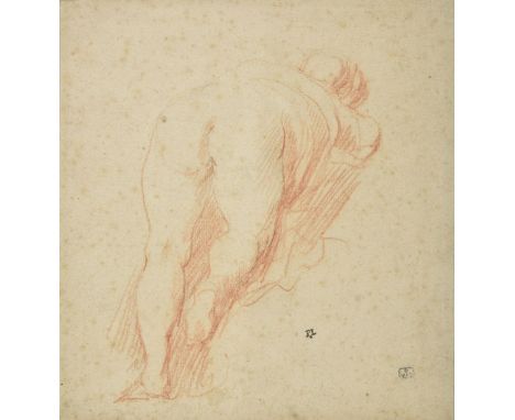 * Attributed to Reynier van der Laeck (1615/1620-1647/1648). Female nude seen from behind, red chalk with touches of black ch