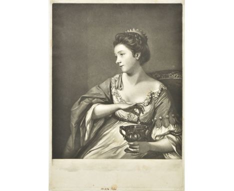 * Fisher (Edward, 1722-1785). Portrait of Kitty Fisher as Cleopatra, [circa 1752], mezzotint on laid paper, proof before lett