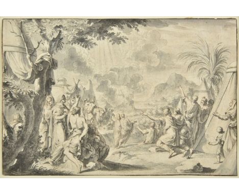 * Goeree (Jan, 1670-1731). The Glory of the Lord filling the Tabernacle, pen, grey ink and wash, black ink, with touches of b