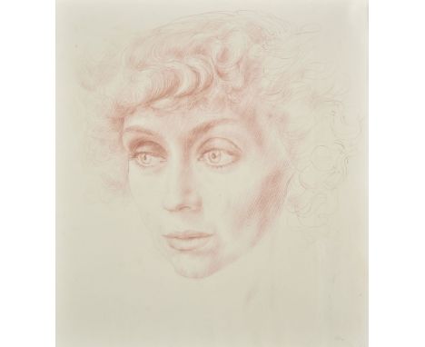 * Manner of Augustus John (1878-1961). Portrait of a Young Woman, red chalk on wove paper, sheet size 35 x 32.7cm (13.75 x 12