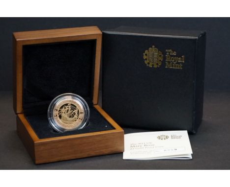 A Royal Mint 2011 Queen Elizabeth II United Kingdom solid gold proof £2 Mary Rose coin, numbered 0259, complete with COA, dis