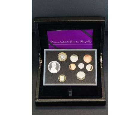 A Royal Mint 2012 Diamond Jubilee executive proof coin set complete with spec sheet. 