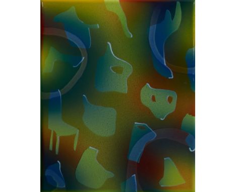 Dale Devereux Barker (b.1962) three vitreous enamel panels - 'Travers', 'Ghosted' and 'Backfired', 2003-04, each signed and d