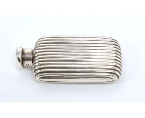 Victorian silver novelty scent flask of ribbed form, with screw-cap (London 1886), Sampson Mordan, 6.2cm overall height