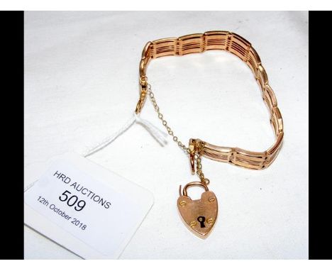 A gold gate bracelet  - 9ct - 21g