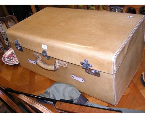 An unusual antique travelling trunk 