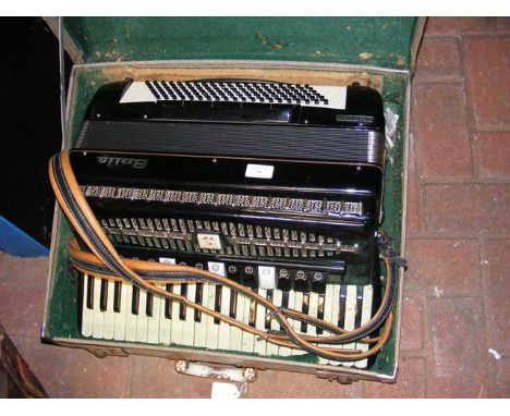 A Baile Superchampion piano accordion in carrying case CONDITION REPORTinner lining of case has started to flake