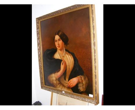 An oil on canvas portrait - monogrammed 1944 - 74cm x 62cm CONDITION REPORThas had repairs