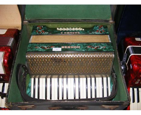 A Hohner Carmen II piano accordion 