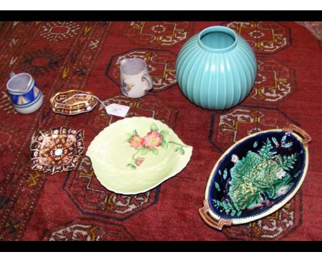 A Royal Crown Derby trinket jar and cover, together with other collectable ceramic ware 