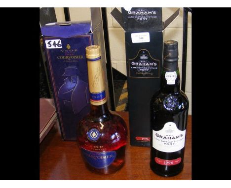A bottle of Graham's Late Bottled Vintage Port, together with a bottle of Cognac 