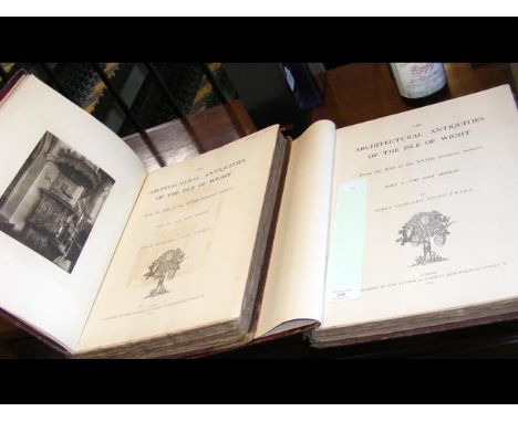 Percy Goddard Stone "The Architectural Antiquities of The Isle of Wight" in two volumes CONDITION REPORTbindings a bit tatty