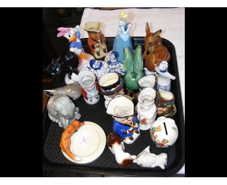 Selection of collectable china, including Royal Worcester fox by Doris Lindner, etc. 