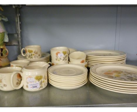 FORTY FIVE PIECE, J & G. MEAKIN POTTERY PART DINNER AND TEA SERVICE, BOWLS, PLATES, SEVEN CUPS ETC.... 
