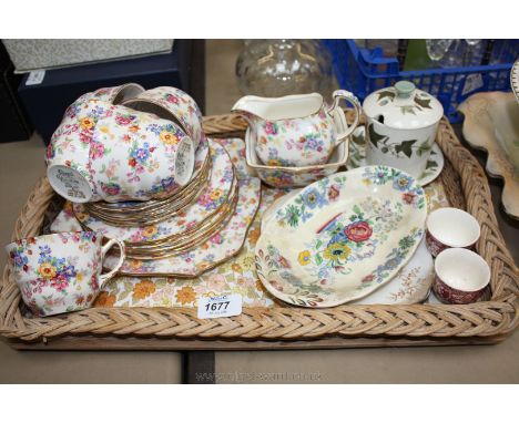 A quantity of Royal Winton Grimwades 'Cotswold' china including six plates and saucers, five cups, bread and butter plate, ju