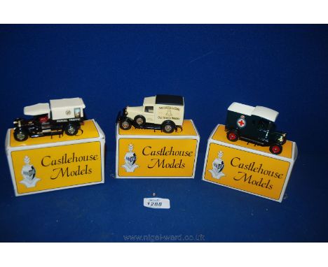 Three Castlehouse models including G.W.R. Parcel Lorry, Bells Scotch Whiskey delivery Van and 1914 Birmingham Police Ambulanc