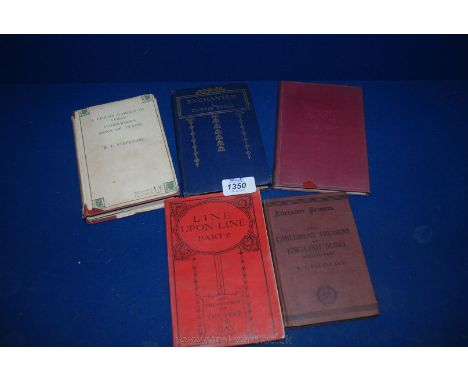 A quantity of Books including ''A Child's Garden of Verses'' by R.L. Stephenson, ''Enchanted'' by Curtis Yorke, A First book 