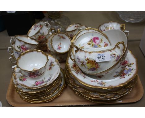 A quantity of Hammersley 'Dresden Sprays' pattern including plates, cups and saucers, some a/f