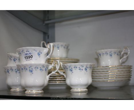 A quantity of Royal Albert 'Memory Lane' bone china including seven dinner plates, seven side plates, seven cups and saucers