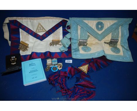 Two Mason's Aprons and a Sash
