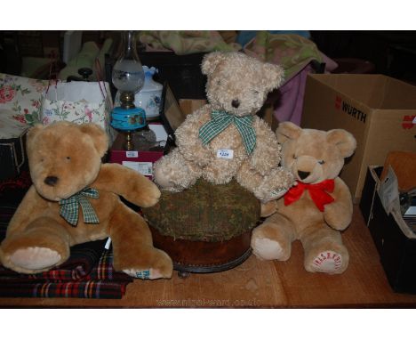 Three House of Fraser Teddy Bears dated 1997, 98 and 99.