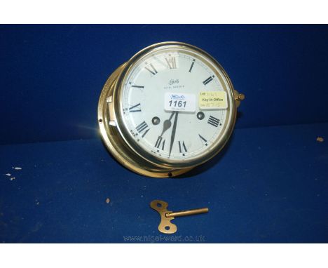 A Brass 'Schatz' Royal Mariner Wall Clock with key.