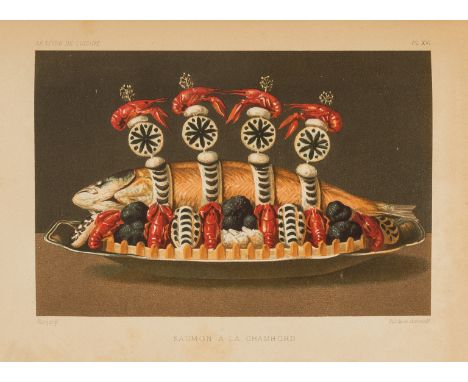 Cookery.- Gouffé (Jules) Le Livre de cuisine, first edition, chromolithographed frontispiece and 24 plates, tissue guards, nu