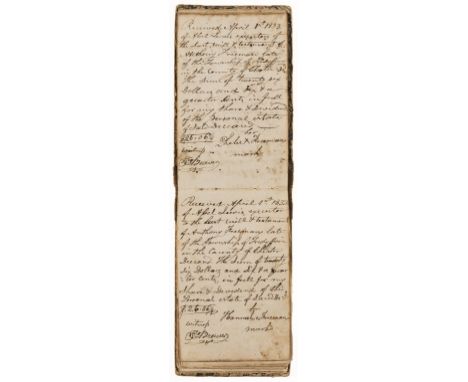 NO RESERVE America, Pennsylvania.- Account Book of various estates, rents etc., manuscript in several hands, c. 58pp. excludi