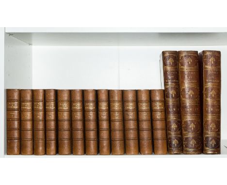 Bindings.- Montaigne (Michel de) Essais, 3 vol., half-title, portrait frontispiece, marginal damp-staining to vol. 3, scatter