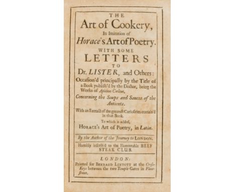 NO RESERVE Cookery.- [King (William)] The Art of Cookery, in Imitation of Horace's Art of Poetry, first edition, half-title, 