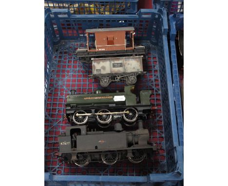 A Dapol "O" Gauge/7mm 0-6-0 Class 3F "Jinty" BR black (weathered) R/NP. 47677 (good but missing smoke box door) plus a kit bu