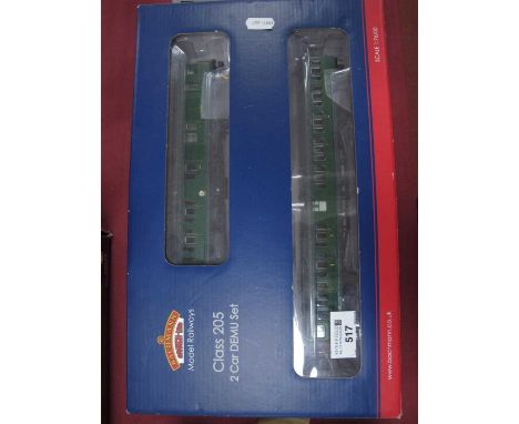 A Bachmann "OO" Gauge/4mm Ref No. 31-236Z "2H Thumper" Two Car D.M.U BR green Class 205, very good U/T boxed condition.