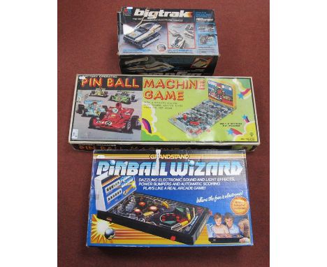 Two table top pinball games comprising of SK (Hong Kong) #3163 Battery Operated Pin Ball Machine and Grandstand #11295 Pinbal