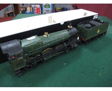 A Lionel 'O' Gauge/7mm Hall Class Three Rail 4-6-0 Steam Locomotive with Six Wheel Tender, BR green "Holbrooke Hall" R/No 694