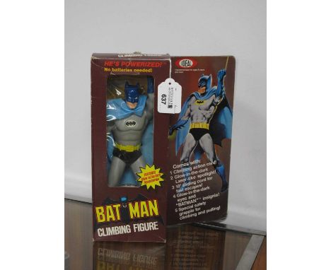 A Circa 1970s Batman Climbing Figure by Ideal, including grappler hook, bagged accessories, instruction leaflet, boxed.